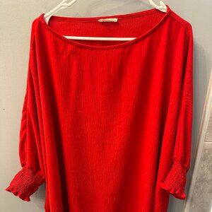 Oddy - Red 3/4 length sleve top- XL